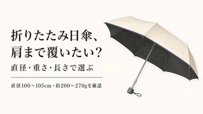 折りたたみ日傘は軽量でも肩まで覆える？大きめサイズの直径・重さで選ぶ