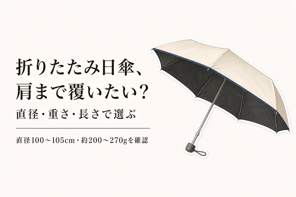 折りたたみ日傘は軽量でも肩まで覆える？大きめサイズの直径・重さで選ぶ