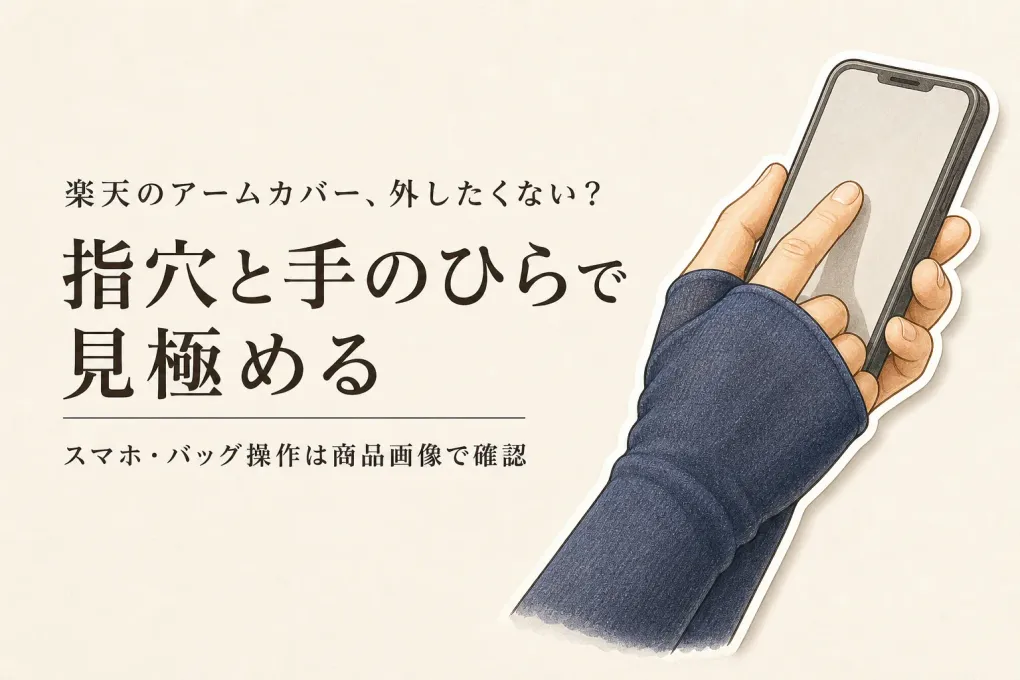 楽天でレビュー数が多い指穴付きアームカバーを比較｜手の甲を覆いスマホ操作・バッグの出し入れがしやすいのは？